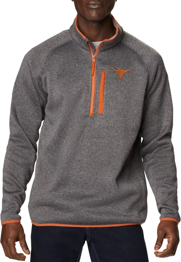 Columbia Men's Texas Longhorns Grey Canyon Point 1/2 Zip Pullover Fleece Jacket