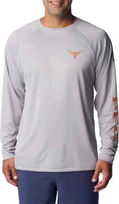 Columbia Men's Texas Longhorns Grey Terminal Tackle Long Sleeve Shirt