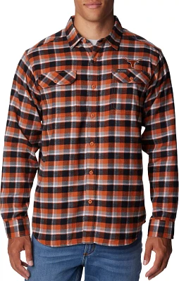 Columbia Men's Texas Longhorns Burnt Orange Plaid Flare Gun Flannel Button Down Long Sleeve Shirt