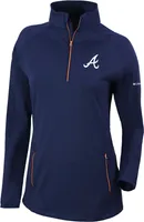 Columbia Women's Atlanta Braves Omni-Wick Outward Nine 1/4 Zip Pullover