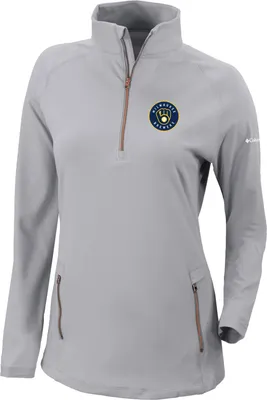 Columbia Women's Milwaukee Brewers Omni-Wick Outward Nine 1/4 Zip Pullover