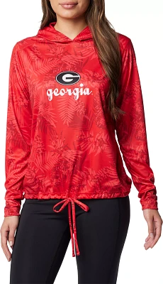 Columbia Women's Georgia Bulldogs Red Summerdry Printed Long Sleeve Hoodie