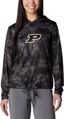 Columbia Women's Purdue Boilermakers Black Summerdry Printed Long Sleeve Hoodie