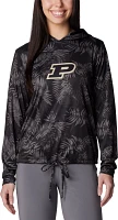 Columbia Women's Purdue Boilermakers Black Summerdry Printed Long Sleeve Hoodie