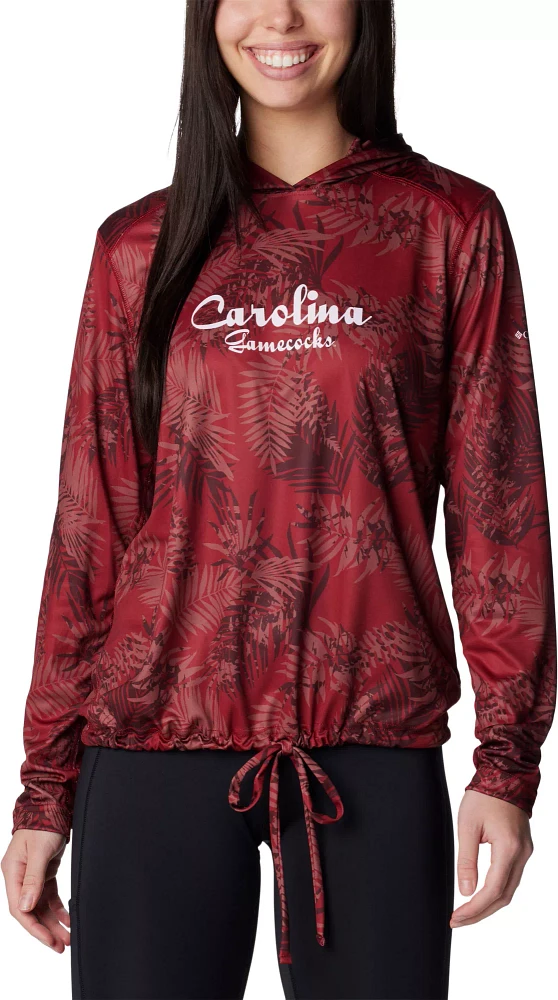 Columbia Women's South Carolina Gamecocks Garnet Summerdry Printed Long Sleeve Hoodie