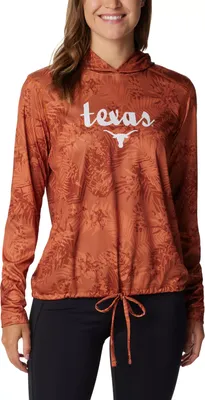 Columbia Women's Texas Longhorns Burnt Orange Summerdry Printed Long Sleeve Hoodie
