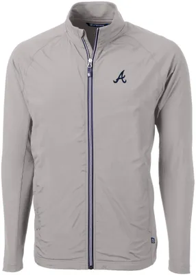 Cutter & Buck Men's Atlanta Braves Polished Eco Knit Hybrid Jacket