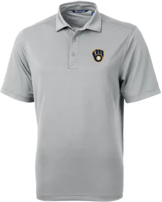 Cutter & Buck Men's Milwaukee Brewers Polished Virtue Eco Pique Polo