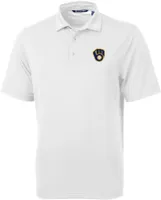 Cutter & Buck Men's Milwaukee Brewers White Virtue Eco Pique Polo