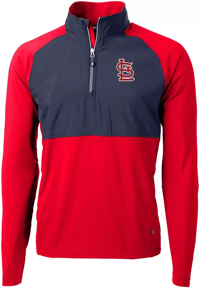 Cutter & Buck Men's St. Louis Cardinals Red Adapt Eco Knit Hybrid 1/4 Zip Jacket