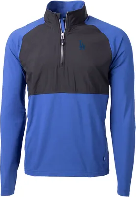 Cutter & Buck Men's Los Angeles Dodgers Blue Eco Knit Stretch 1/4 Zip Pullover