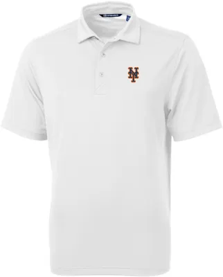 Cutter & Buck Men's New York Mets White Virtue Eco Pique Polo