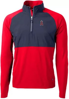 Cutter & Buck Men's Los Angeles Angels Eco Knit Stretch 1/4 Zip Pullover