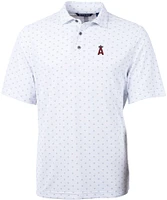 Cutter & Buck Men's Los Angeles Angels White Virtue Eco Pique Tile Print Polo