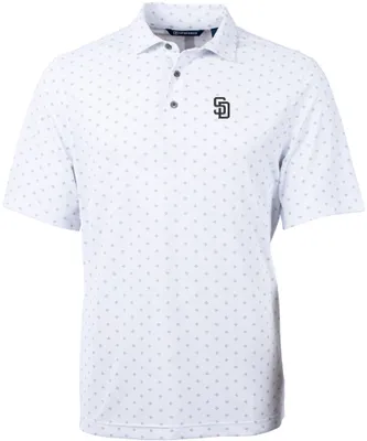 Cutter & Buck Men's San Diego Padres White Eco Pique Tile Polo