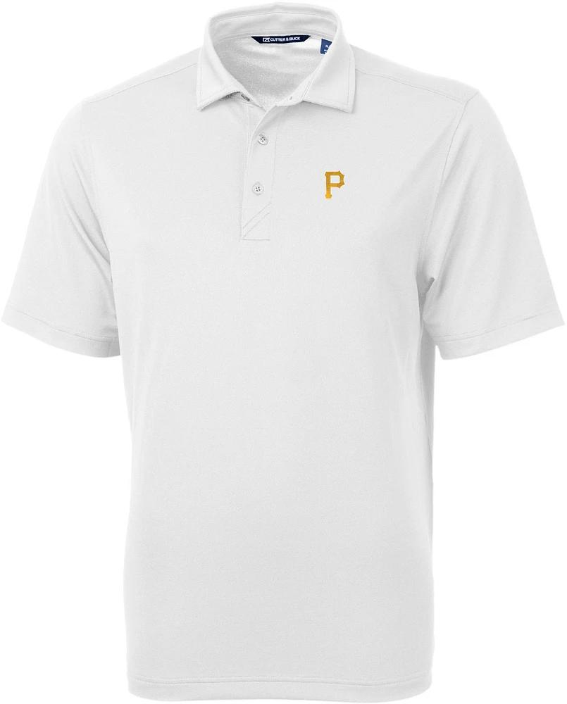 Cutter & Buck Men's Pittsburgh Pirates White Virtue Eco Pique Polo