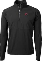 Cutter & Buck Men's Cincinnati Reds Black Eco Knit Stretch 1/4 Zip Pullover