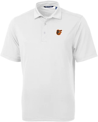 Cutter & Buck Men's Baltimore Orioles White Virtue Eco Pique Polo