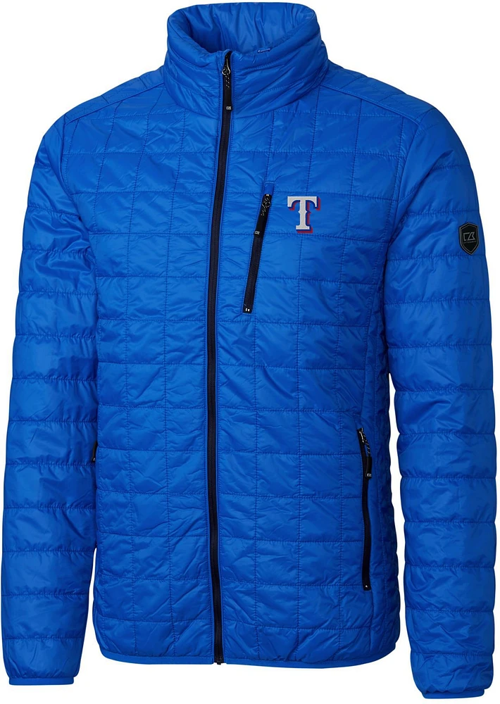 Cutter & Buck Men's Texas Rangers Royal PrimaLoft® Eco Insulated Puffer Jacket