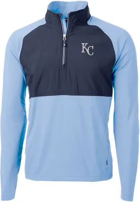 Cutter & Buck Men's Kansas City Royals Blue Eco Knit Stretch 1/4 Zip Pullover