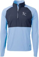 Cutter & Buck Men's Kansas City Royals Blue Eco Knit Stretch 1/4 Zip Pullover