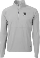 Cutter & Buck Men's Detroit Tigers Polished Eco Knit Stretch 1/4 Zip Pullover