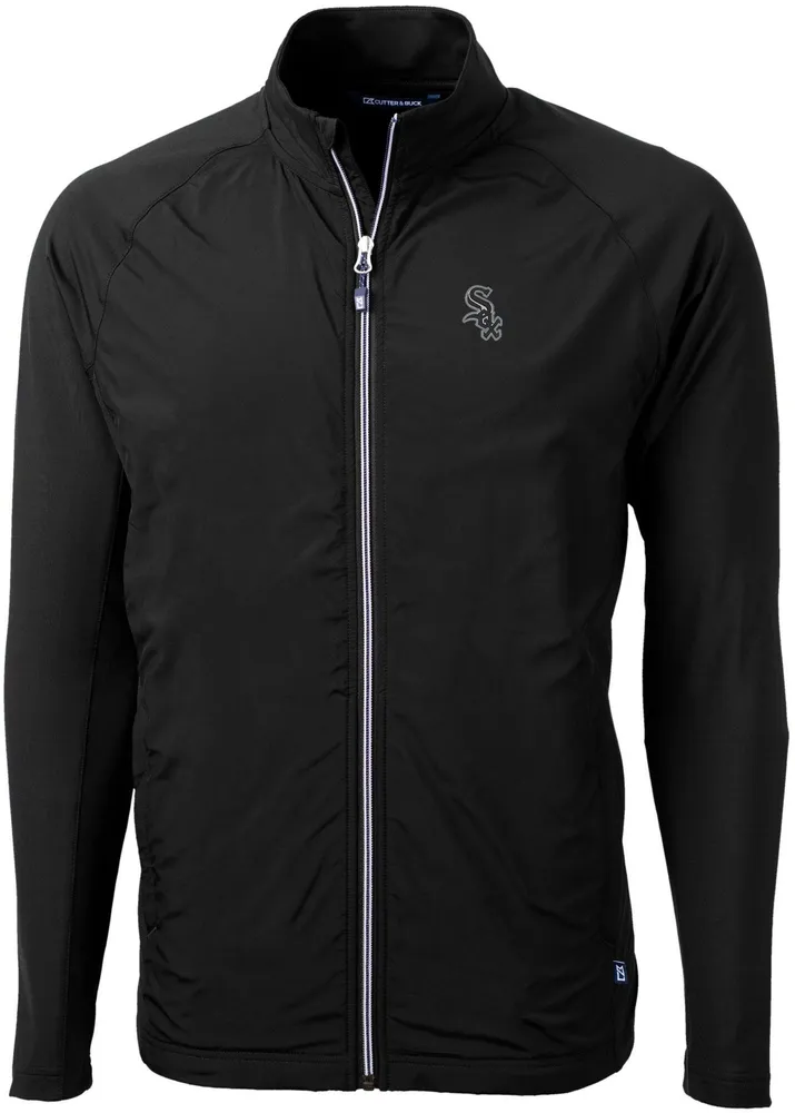 Cutter & Buck Men's Chicago White Sox Black Eco Knit Hybrid Jacket