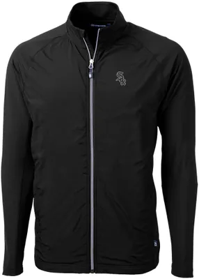 Cutter & Buck Men's Chicago White Sox Black Eco Knit Hybrid Jacket