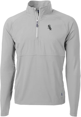 Cutter & Buck Men's Chicago White Sox Polished Eco Knit Stretch 1/4 Zip Pullover