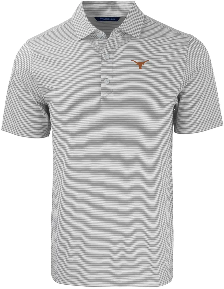 Cutter & Buck Men's Texas Longhorns Grey Forge Pencil Stripe Polo