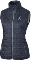 Cutter & Buck Women's  Atlanta Braves Black Eco Insulated Full Zip Vest