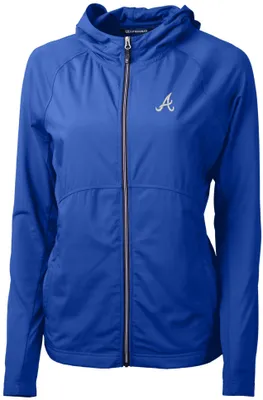 Cutter & Buck Women's Atlanta Braves Blue Eco Knit Hybrid Full Zip Jacket