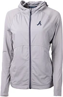 Cutter & Buck Women's Atlanta Braves Polished Eco Knit Hybrid Full Zip Jacket