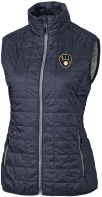 Cutter & Buck Women's  Milwaukee Brewers Black Eco Insulated Full Zip Vest