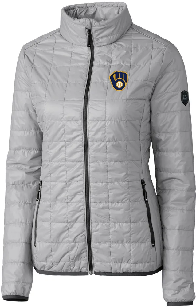 Cutter & Buck Women's Milwaukee Brewers Eco Insulated Full Zip Puffer Jacket