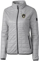 Cutter & Buck Women's Milwaukee Brewers Eco Insulated Full Zip Puffer Jacket