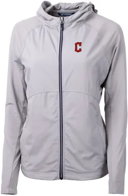 Cutter & Buck Women's Cleveland Guardians Polished Eco Knit Hybrid Full Zip Jacket