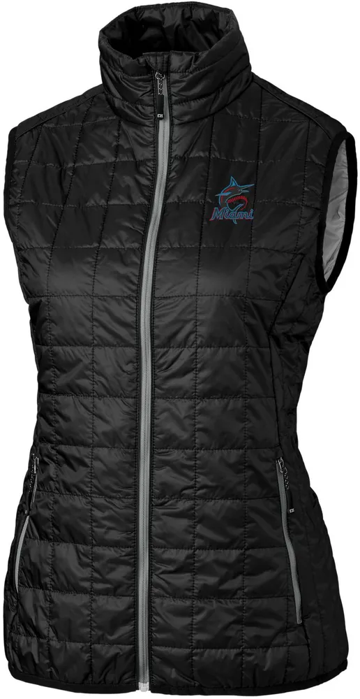 Cutter & Buck Women's  Miami Marlins Black Eco Insulated Full Zip Vest