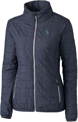 Cutter & Buck Women's Seattle Mariners Black PrimaLoft® Eco Insulated Full Zip Puffer Jacket