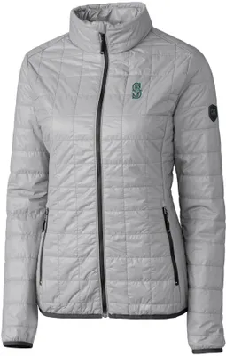 Cutter & Buck Women's Seattle Mariners Polished PrimaLoft® Eco Insulated Full Zip Puffer Jacket