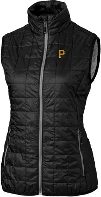 Cutter & Buck Women's  Pittsburgh Pirates Black Eco Insulated Full Zip Vest