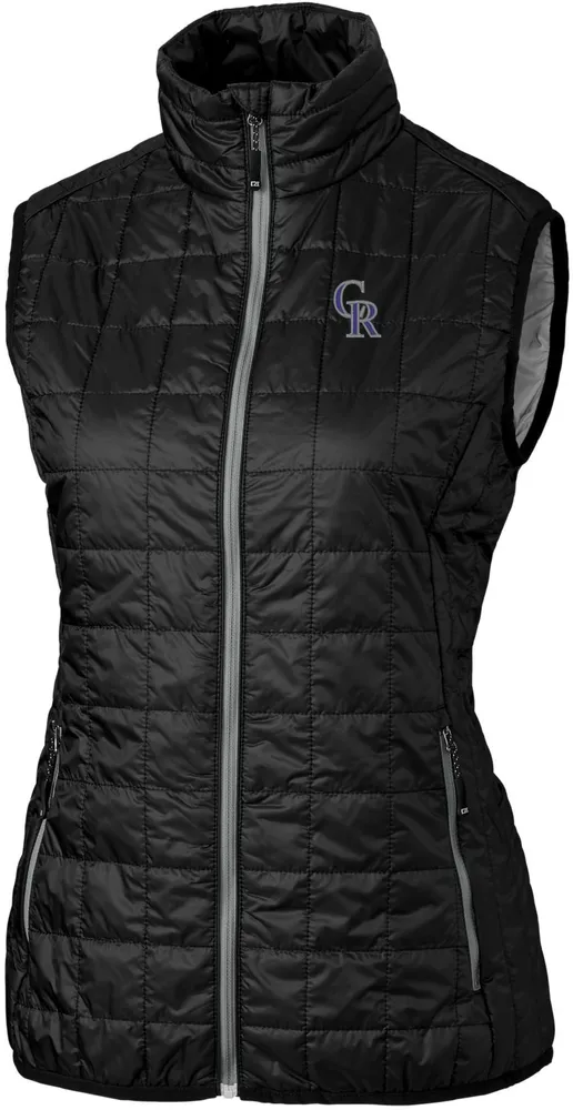 Cutter & Buck Women's  Colorado Rockies Black Eco Insulated Full Zip Vest