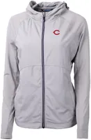 Cutter & Buck Women's Cincinnati Reds Polished Eco Knit Hybrid Full Zip Jacket