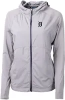 Cutter & Buck Women's Detroit Tigers Polished Eco Knit Hybrid Full Zip Jacket