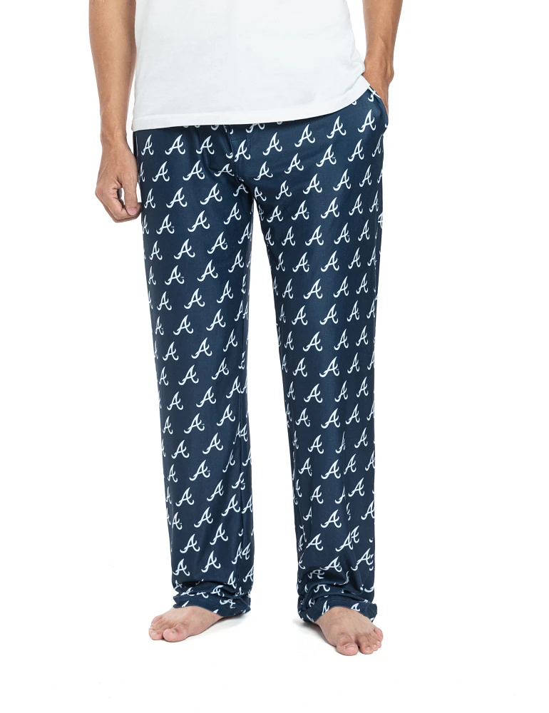 College Concepts Men's Atlanta Braves Navy All Over Print Pants