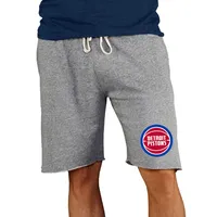 College Concepts Men's Detroit Pistons Grey Mainstream Shorts