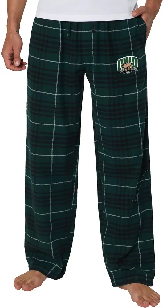 College Concepts Men's Ohio Bobcats Green Concord Flannel Pants