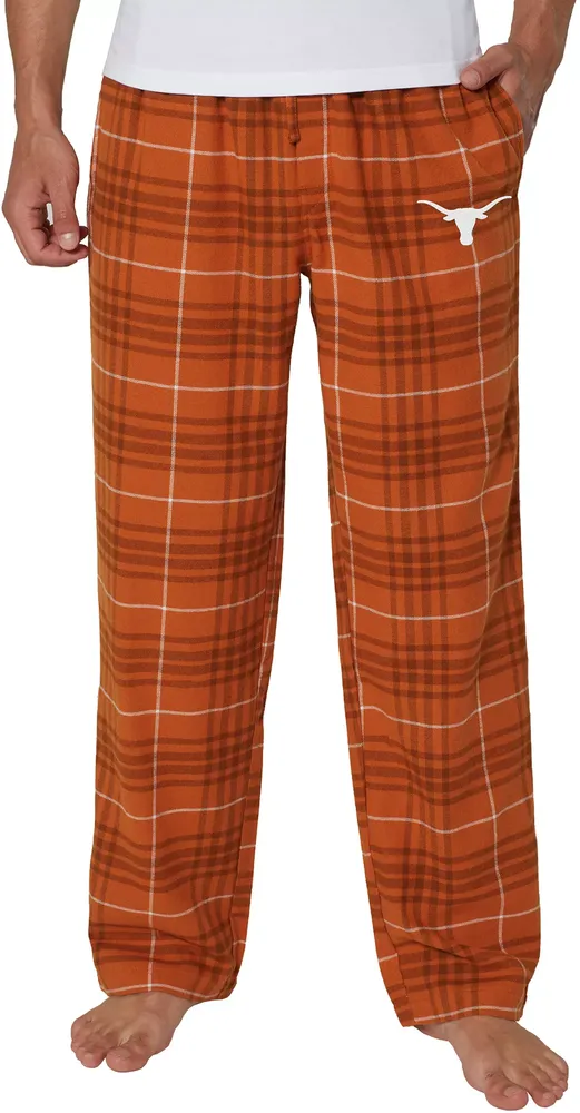 College Concepts Men's Texas Longhorns Burnt Orange Concord Flannel Pants