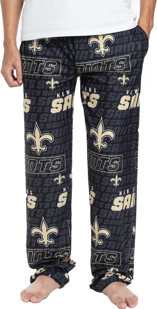 Concepts Sport Men's New Orleans Saints Gauge Black All-Over-Print Pants