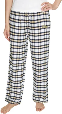 College Concepts Women's Georgia Tech Yellow Jackets Navy/Gold Sienna Flannel Pants